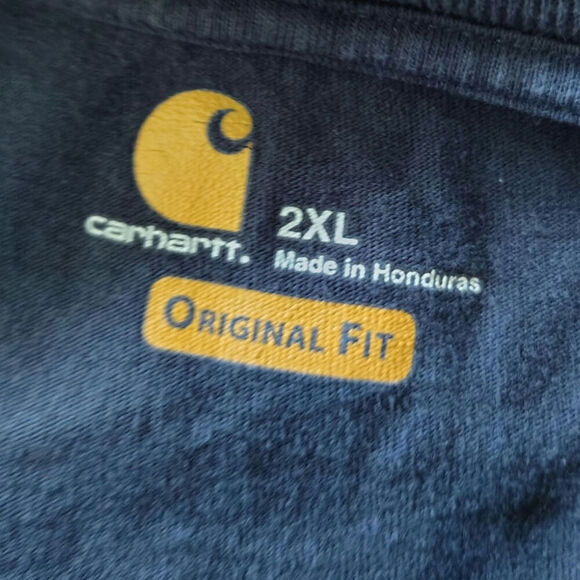Carhartt Long Sleeve T Shirt Navy Mens Size 2XL - Picture 3 of 3